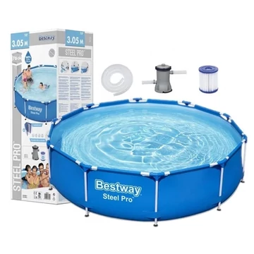Bestway fémvázas medence szett vízforgatóval 305x76 cm