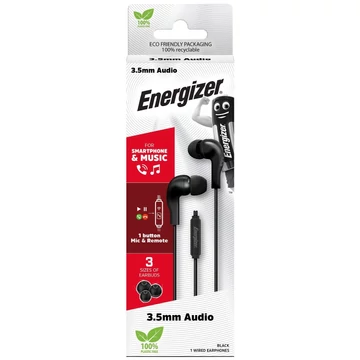 Energizer Fülhallgató CIA6 Egy Gombos Fekete