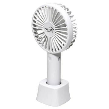 Home HF 9/WH kézi, tölthető ventilátor, 4 W, 10 cm-es lapátátmérő, 3 fokozat, 1200 mAh Li-ion akkumulátor, asztali tartó, fehér