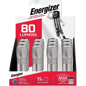 Fém kézi zseblámpa, 80 lm