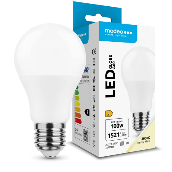 Modee Lighting LED Izzó Globe A60 13,8W E27 200° 4000K (1521 lumen) ERP