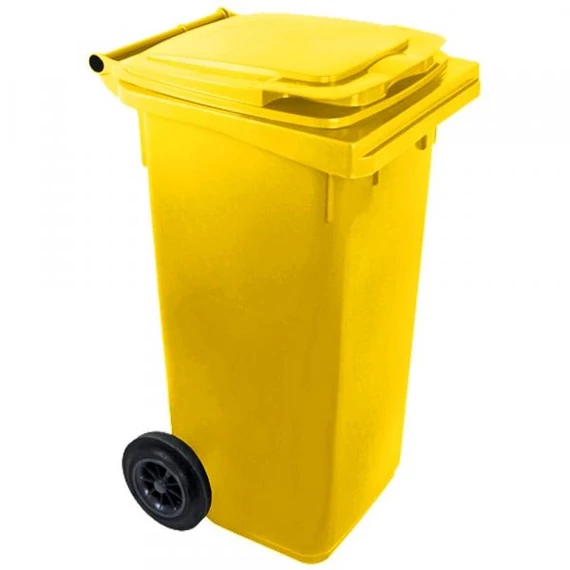 Kerekes Háztartási kuka 120L -  sárga