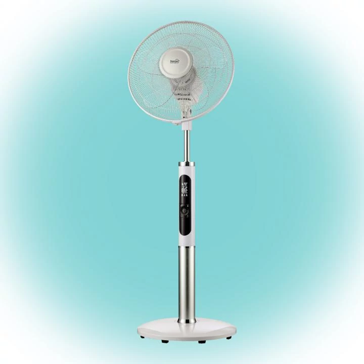Home SFR 40 3D álló ventilátor, 60 W, 3 fokozat, 40 cm-es lapátátmérő, 3D-s oszcillálás, távirányító, átlátszó lapát, LED kijelző, fehér